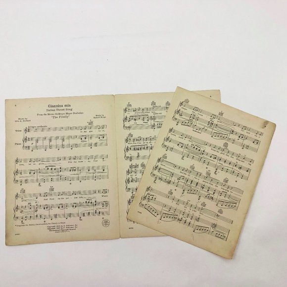Music Sheets Giannina Mia Italian Piano The Firefly Movie Picture 1937 - Picture 3 of 5